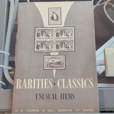H. E. Harris & Co. Rarities Classics Unusual Items Stamp Catalog Boston 17 Mass