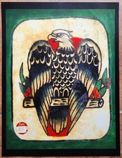 antique vintage bert grimm bowling pin army eagle tattoo flash pike 11x14 print