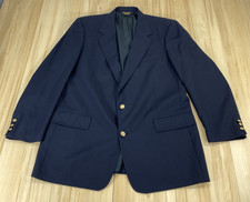 VTG Brooks Brothers Blazer Mens 46 Long Navy w/ Gold Buttons USA Made Sport Coat