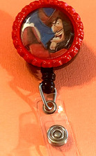 Id badge holder retractable alligator clip Disney Peter Pan Captain Hook