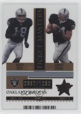 2005 Leaf Rookies & Stars Ticket Masters /1250 Randy Moss LaMont Jordan HOF 1s7