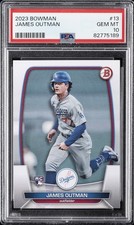 2023 BOWMAN #13 JAMES OUTMAN ROOKIE RC PSA 10