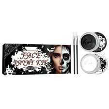 Halloween Cosplay White Black Color Combination Face Body Paint Kit With Brush