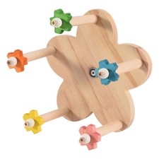 Bird Toy Rotating Perch Toy, Wooden Parrots Wheel Toy with Perches, Hanging9131