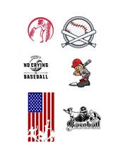 Baseball Decal Sticker Sheets for Helmets Skateboards Scrapbooks Laptops