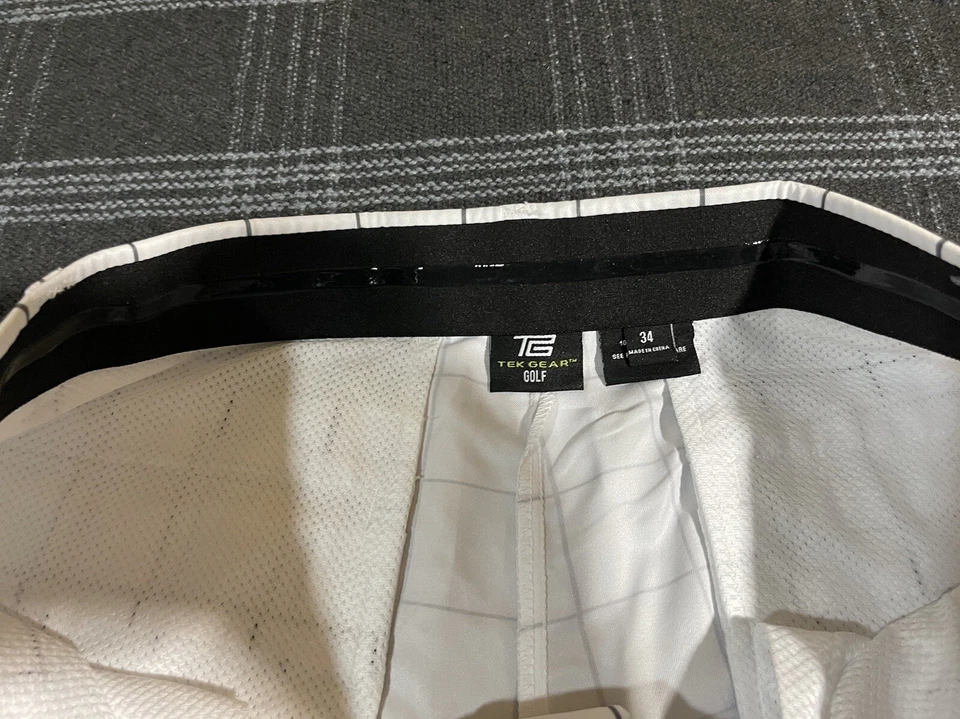 Шорты для гольфа мужские Tek Gear тканые клетчатые размер 34 плоские передние впитывающие влагу - Изображение 3 из 4
