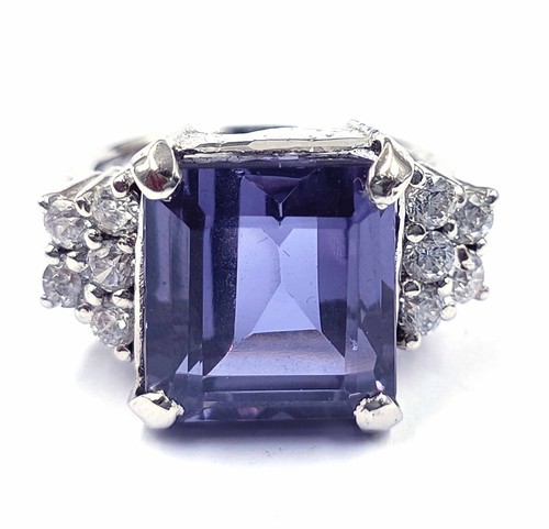 Anillo bicolor de alejandrita sin tratar/sin calentar corte esmeralda natural hecho a mano JNE - Imagen 7 de 13