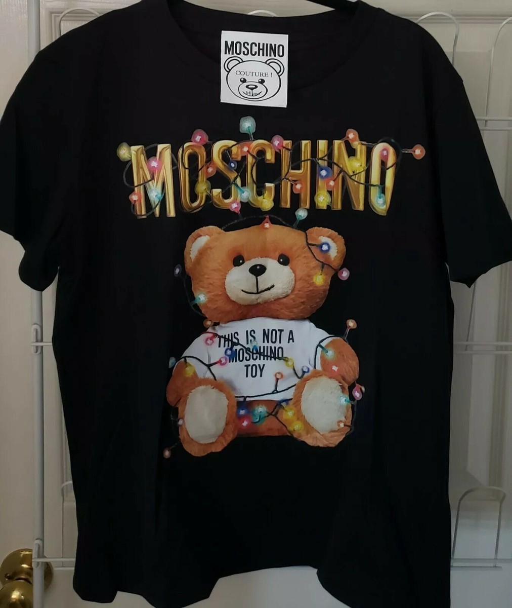 NWT Moschino Women's Teddy Logo Christmas Lights Limited