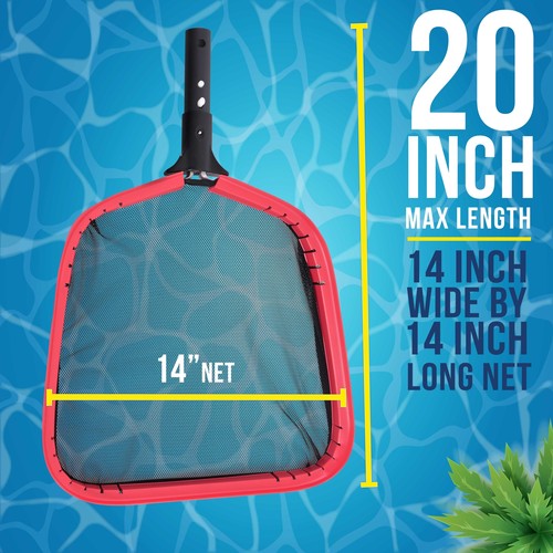 Robustes großes 14" Pool Laub Skimmer Netz, Aluminiumrahmen, sauber Schmutz schnell - Bild 3 von 5