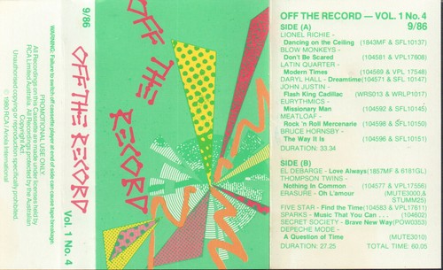Various - Off The Recod, Scarce 1986 Aus promo cassette - Picture 2 of 6