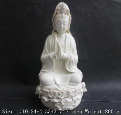 10 inches Chinese dehua white porcelain statue of goddess. Guanyin bodhisattva - Picture 1 of 6