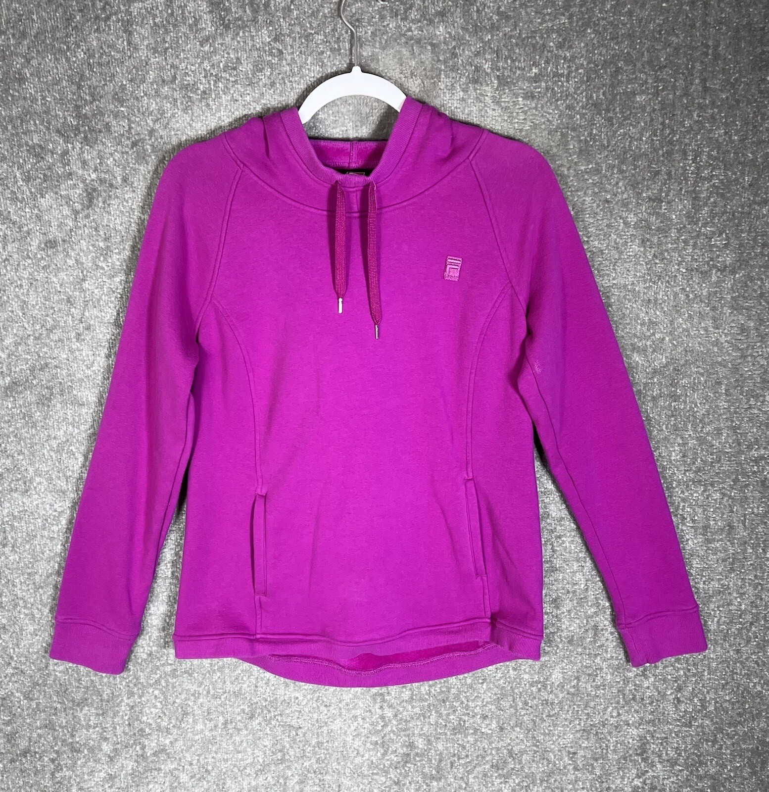 Felpa con cappuccio donna Fila Sport manica lunga fodera pelliccia sintetica taglia media