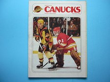 1981/82 VANCOUVER CANUCKS CALGARY FLAMES PROGRAM PAT RIGGIN WILLI PLETT POSTER