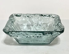 Recycled Glass Bowl Square Pale Green Clear Multi-purpose 6.25” Sq. 2.25” H