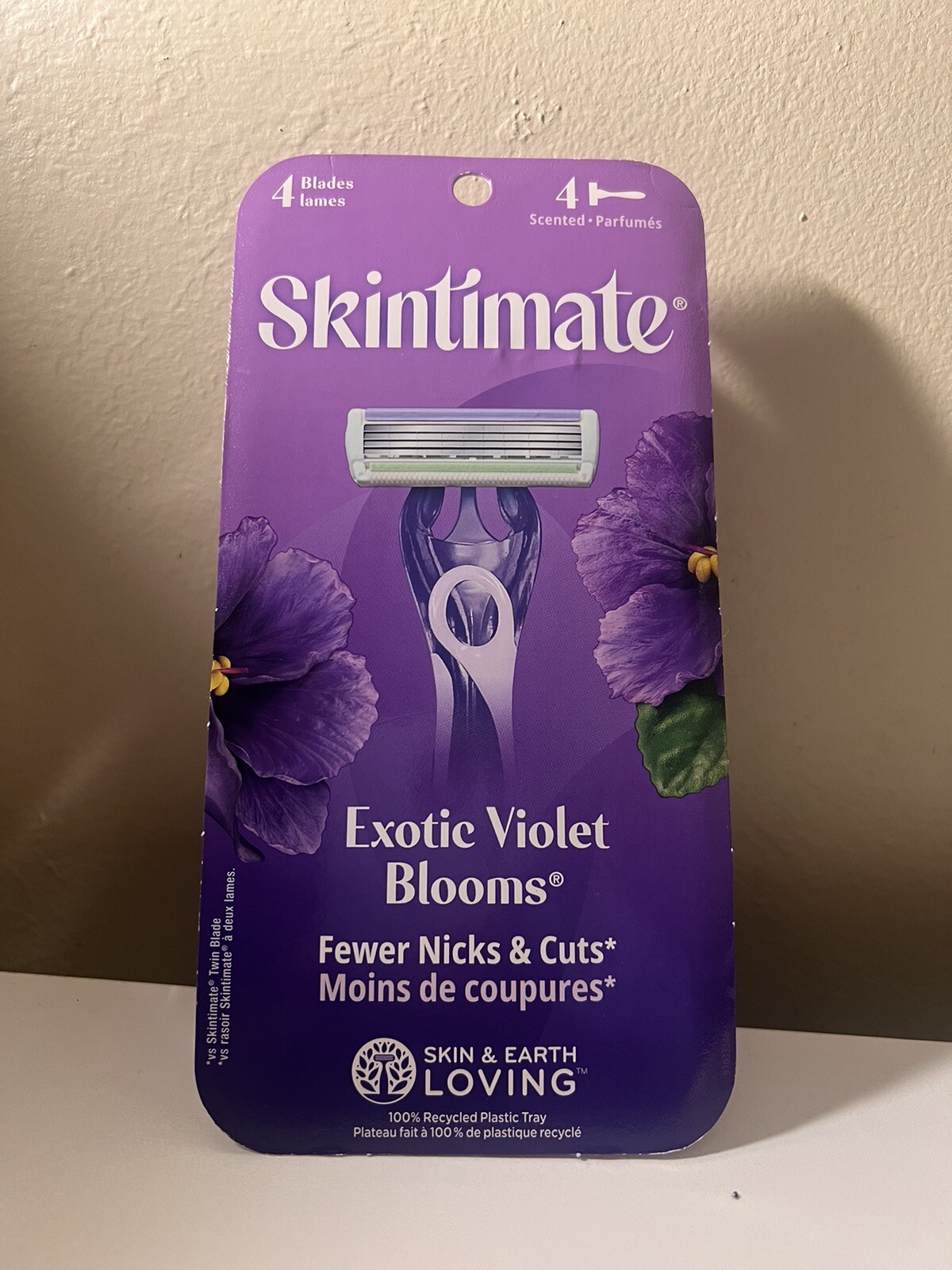 Violet Razor Skintimate Exotic Violet Blooms Fewer Nicks & Cuts Disposable Razors 4 ...