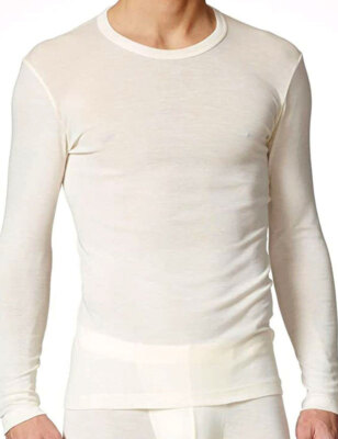 Men's Long Sleeve Effepi T-Shirt In Smooth Ribbed Wool Blend Art 552