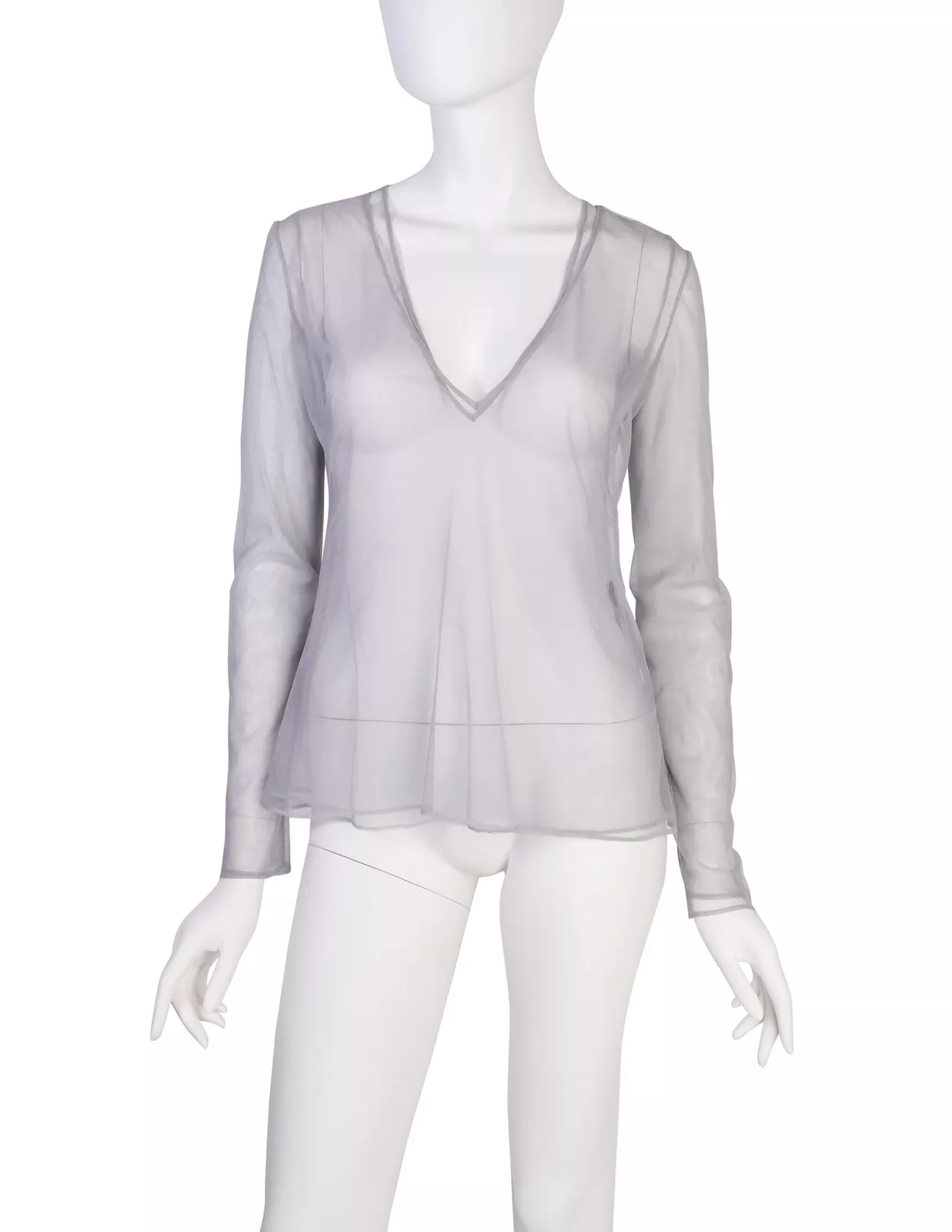 Gucci Vintage AW 1998 Tom Ford époque poudre filet à couches bleues maille en V haut col
