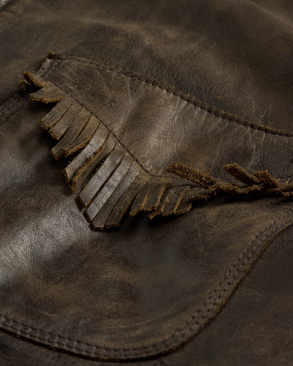 RRL Ralph Lauren Fringe Leather Jacket Western Men's Medium