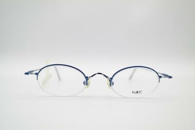 Vintage NCE 202 Blau Silber Halbrand Brille Brillengestell eyeglasses NOS