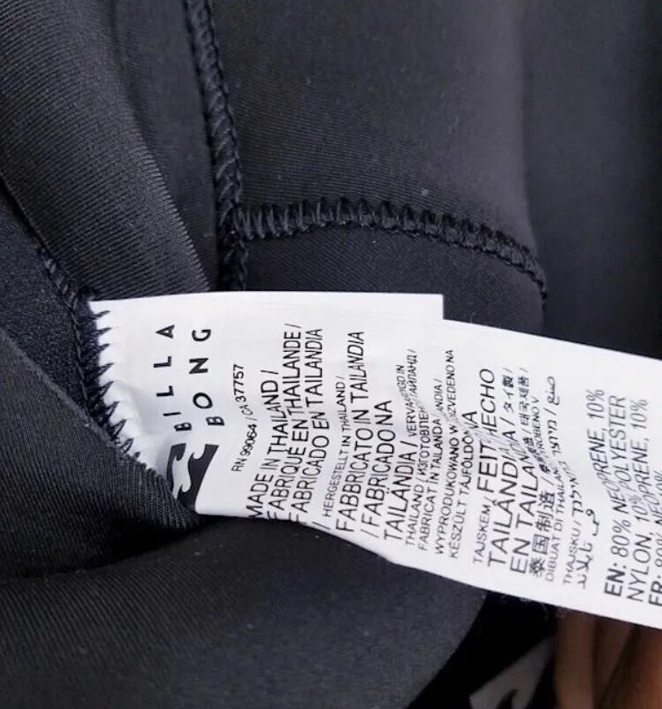 その他 na Billabong Absolute 3/2mm Full Wetsuit Flatlock Back Zip Black Hash