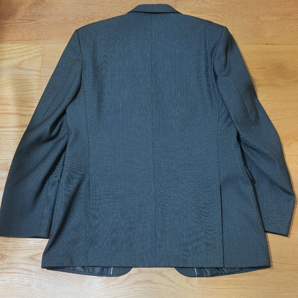 Traje Mayer Hombre Lujoso Lana 2 Botones con Pantalones 40R M 34" Off-Black Foto 3 de 4