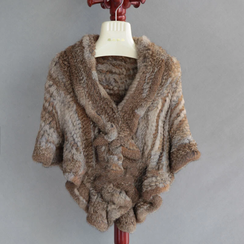 OFF WHITE Cappotto invernale 2025 bordo foglia di loto pelliccia di coniglio scialle tessuto caldo tessuto a mano