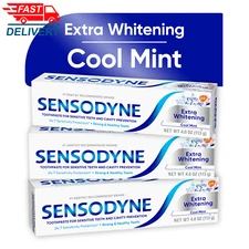 Extra Whitening Sensitive Toothpaste, Mint, 4 Oz, 3 Pack, for Adults