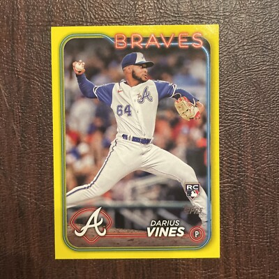 2024 Topps Series 2 YELLOW Darius Vines ROOKIE #493 - Atlanta Braves
