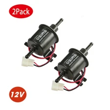 12V Electric Fuel Pump 2 Packs HEP-02A Universal Inline Low Pressure Gas Diesel
