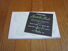 Vintage Brochure Food Freezing INSTRUCTIONS ONLY Pliofilm  West-Pax Locker Kit