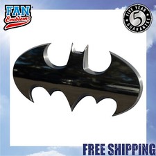 Fan Emblems Batman 3d Car Badge - 1989 Batwing Logo Black Chrome - Large