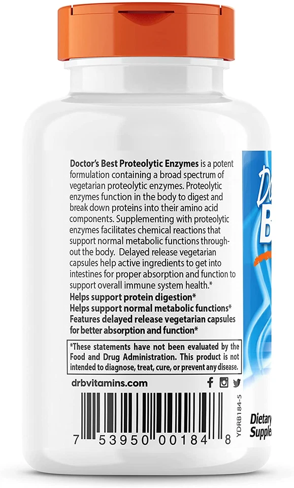 Enzimas proteolíticas, digestión, músculo, articulaciones, no transgénicas, sin gluten, vegetarianas... Foto 2 de 4