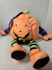 Vintage Stuffins Jack O Lantern Pumpkin Stuffed Plush Halloween 1993