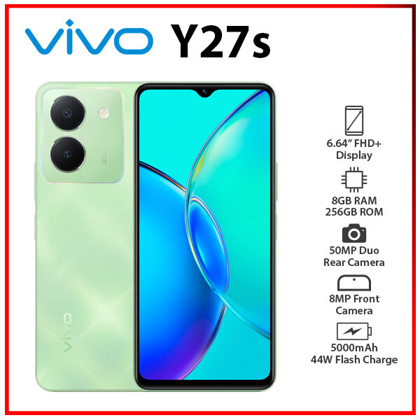 Unlocked) VIVO Y27s 8GB+256GB GREEN Dual SIM Octa Core Android