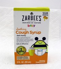 Zarbee's Soothing Toddler Cough Relief Dark Honey, Natural Peach 2 fl oz 8/2025