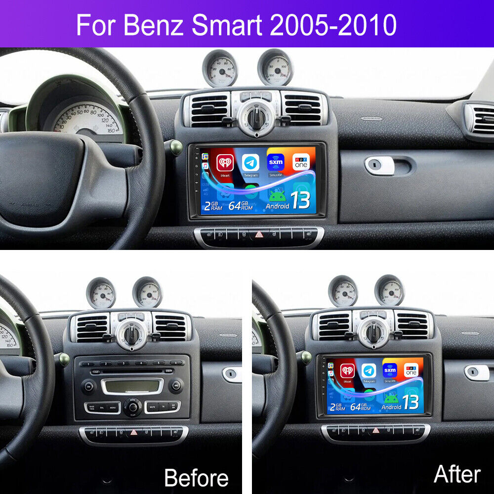 DAB Android 13 Carplay Für Smart Fortwo 451 2005-2010 Autoradio 264GB GPS Navi