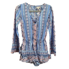 Red Camel Tie V Neck Romper