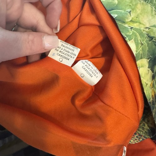 Women's Eva Franco Anthropologie Oroya Dress Printed Green Orange Size 4 - Afbeelding 9 van 10