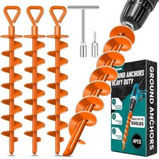 Ground Anchors Screw in, Heavy Duty Ground Trampoline Stakes High Wind Tent Stak