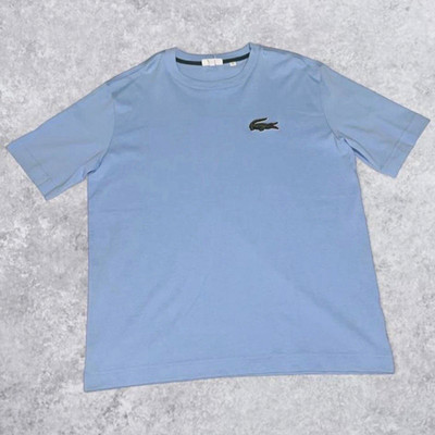 Lacoste Blue Cotton Logo Crew Neck  (Fits more like a L)  Size M (Baggy Fit )