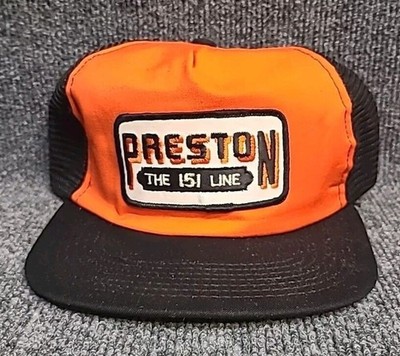 Vtg Preston The 151 Line Patch Hat Logo Mesh USA Snap Back Trucker Baseball Cap
