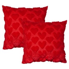 Valentines Pillow Covers 18x18 inch Set of 2 Red Throw Pillow Covers