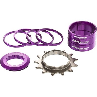Purple 13T Single Speed Conversion Kit for HG Freehub Wheels - CrMo Cog &
