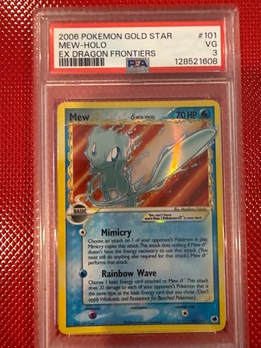Mew Star (Delta Species) 101/101 Dragon Frontiers Holo GOLD STAR PSA 3