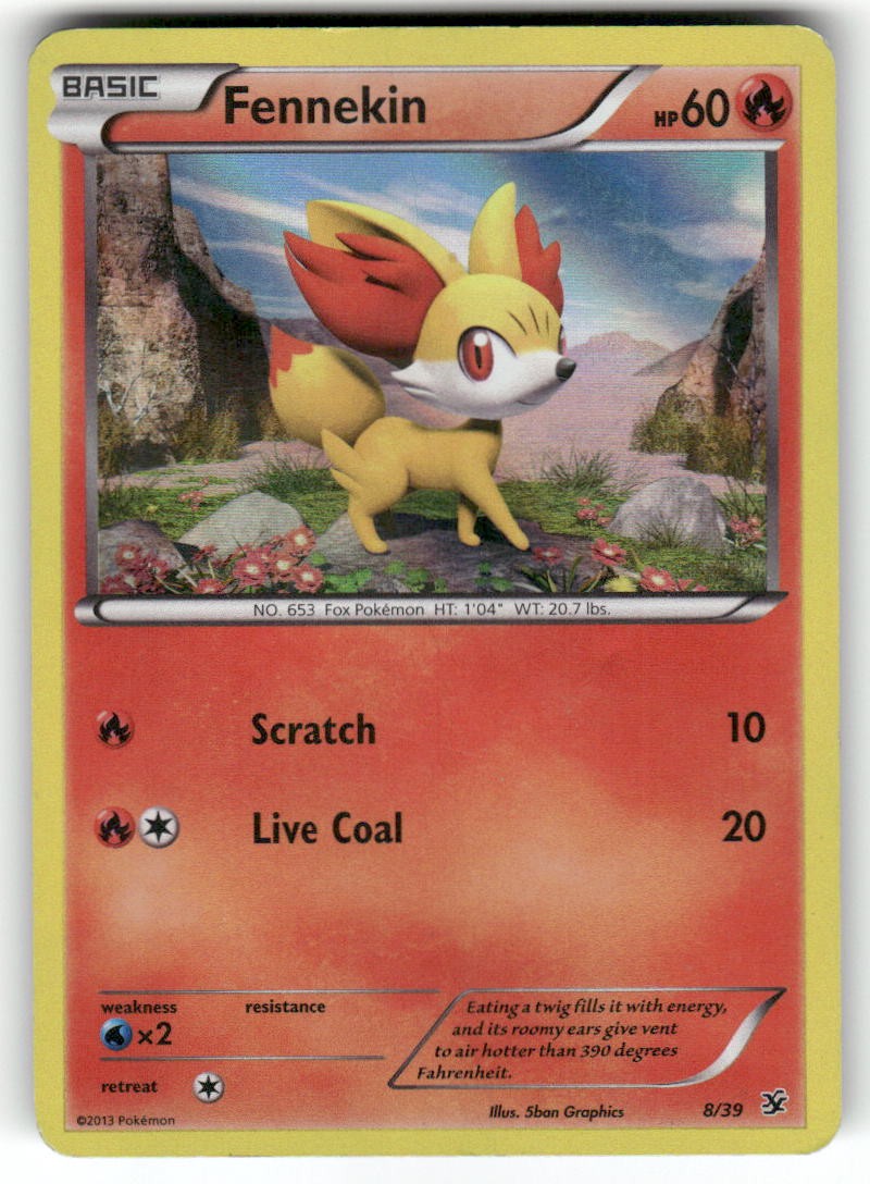 FENNEKIN - 8/39 - Damaged - Kalos Starter Set - HOLO - Pokemon