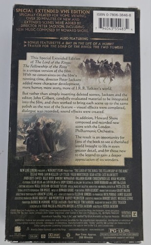 LOTR Fellowship of the Ring Special Extended VHS Edition 2 Tapes Widescreen - Picture 2 of 5