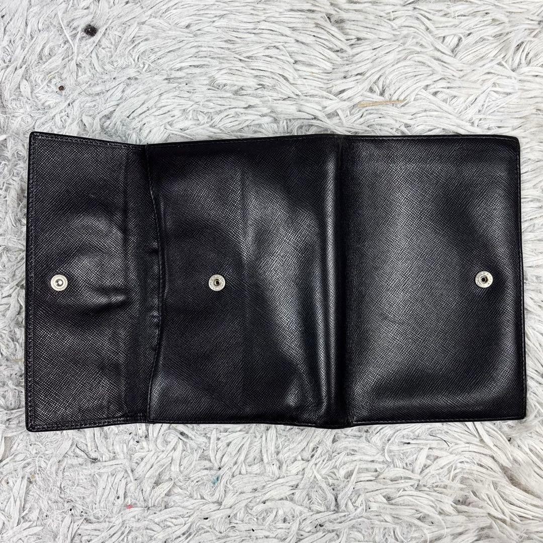 PRADA Saffiano Leather Compact Bifold Wallet Triangle Logo Black 4.3x6.3x0.8" thumbnail 13