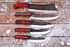 Handmade 1095 High Carbon Steel Chef Knife Set  Premium Kitchen Knives  ZS 18f