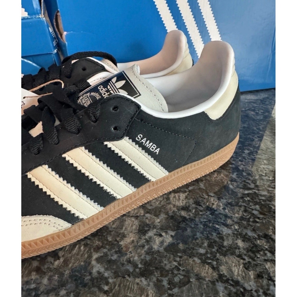 Adidas Samba OG Core Black Wonder White Gum Suede Leather Sneakers