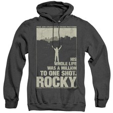 Rocky Silhouette Mens Heather Hoodie Black Officially Licensed